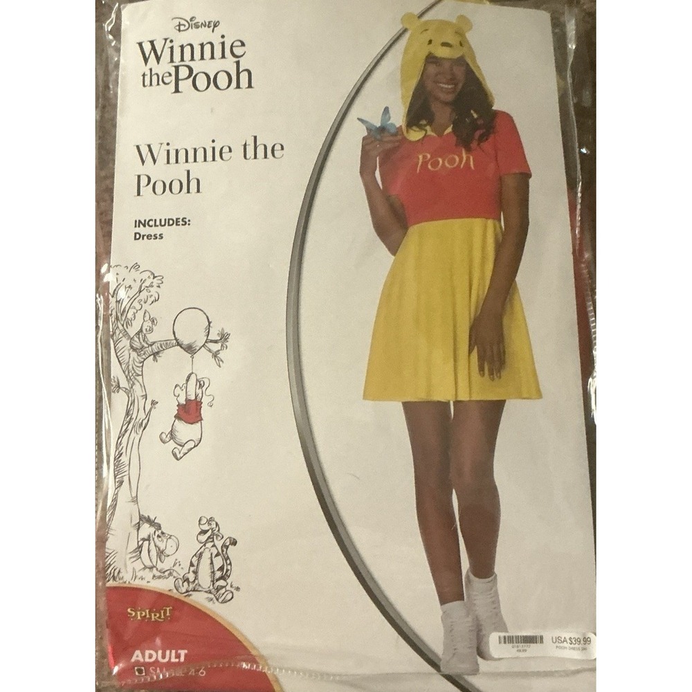 Spirit Halloween Women's Costume Disney Winnie the Pooh, Adult 4-6 New Other
